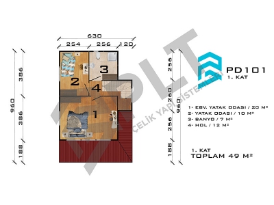 PD101 Çift Katlı Prefabrik