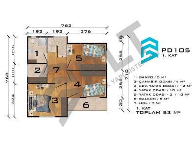 PD105 Çift Katlı Prefabrik