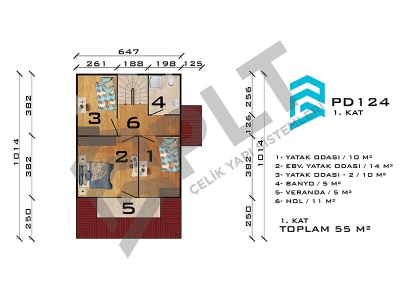 PD124 Çift Katlı Prefabrik