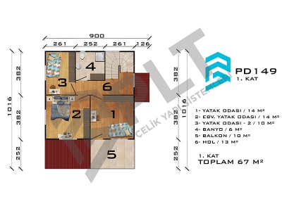 PD149 Çift Katlı Prefabrik