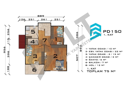 PD150 Çift Katlı Prefabrik