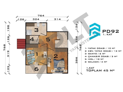 PD92 Çift Katlı Prefabrik