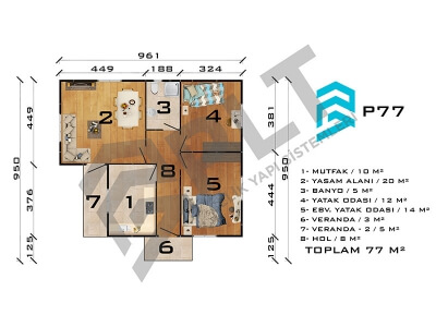 P77 Tek Katlı Prefabrik Ev