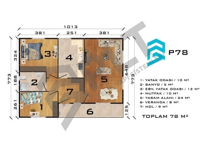 P78 Tek Katlı Prefabrik Ev