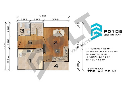 PD105 Çift Katlı Prefabrik