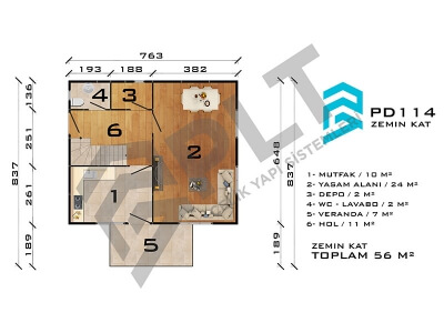 PD114 Çift Katlı Prefabrik